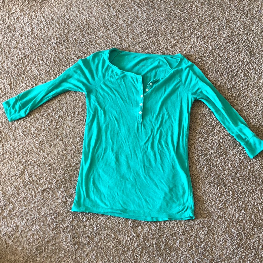 Quarter Sleeve Green/Teal Top